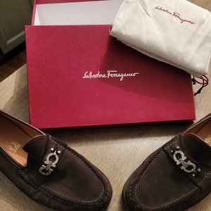 Ferragamo Men's brown suede loafers